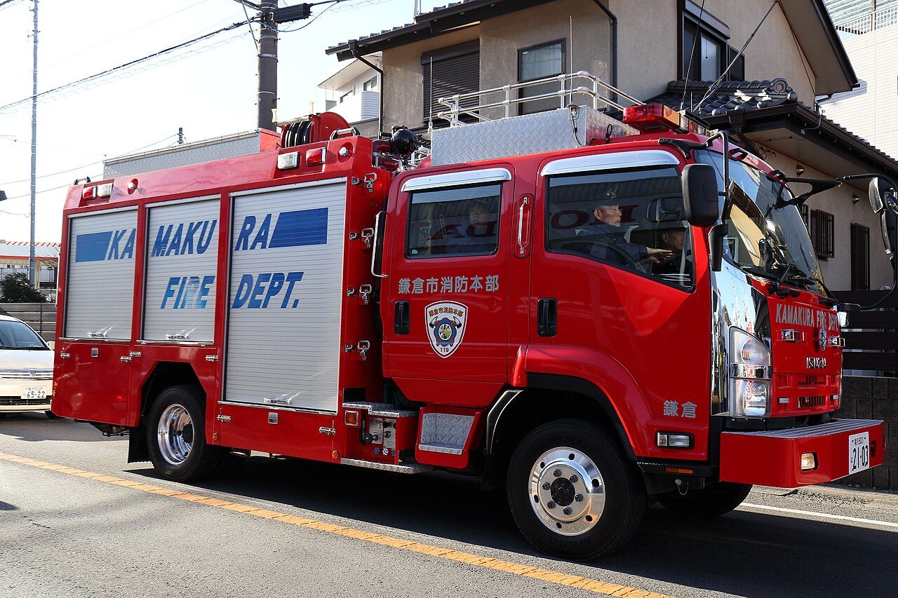 鎌倉の消防車（参考：同種の車両。当日の車両とは異なる場合があります）