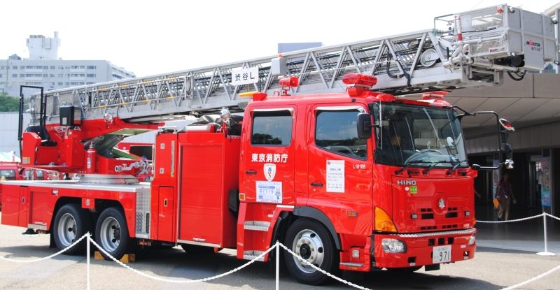 東京消防庁のはしご車（参考：同種の車両。当日の車両とは異なる場合があります）